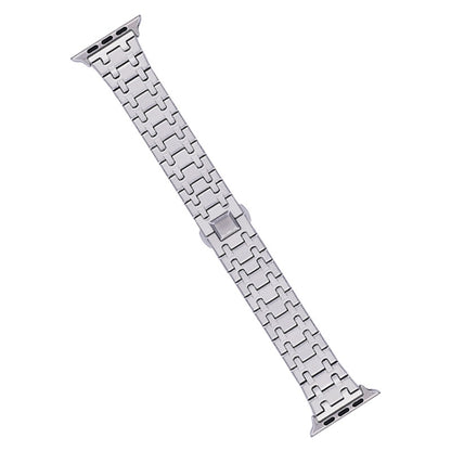 For Apple Watch Series 2 38mm Double T Stainless Steel Watch Band(Silver) by bashfashion