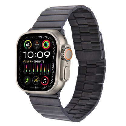 For Apple Watch Ultra 2 49mm Bamboo Stainless Steel Magnetic Watch Band(Black) by bashfashion