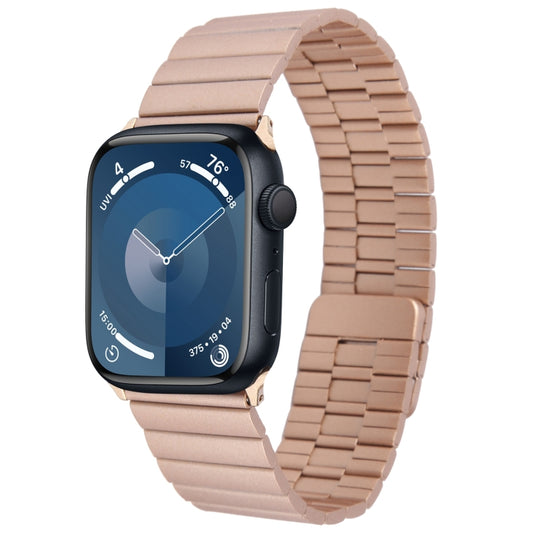 For Apple Watch Series 9 45mm Bamboo Stainless Steel Magnetic Watch Band(Rose Gold) by bashfashion