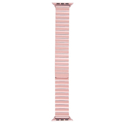 For Apple Watch Series 9 45mm Bamboo Stainless Steel Magnetic Watch Band(Pink) by bashfashion