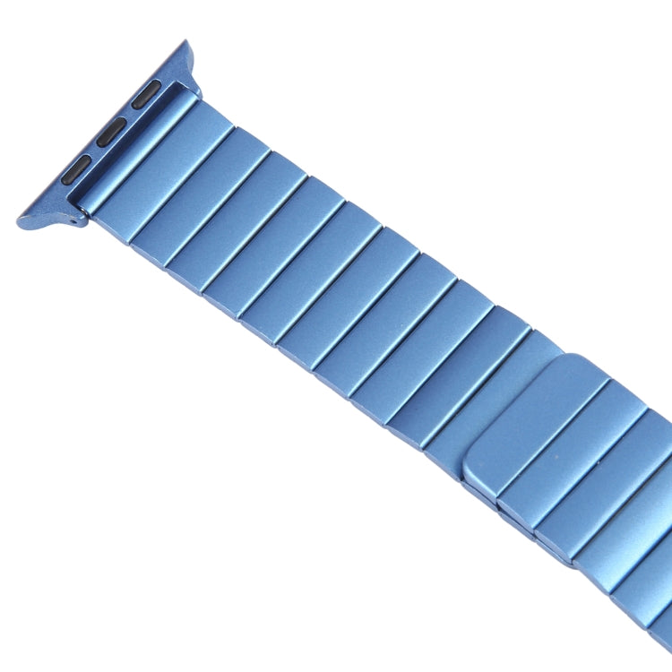 For Apple Watch Series 9 45mm Bamboo Stainless Steel Magnetic Watch Band(Blue) by bashfashion