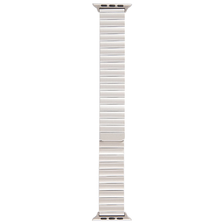 For Apple Watch Series 9 45mm Bamboo Stainless Steel Magnetic Watch Band(Starlight) by bashfashion