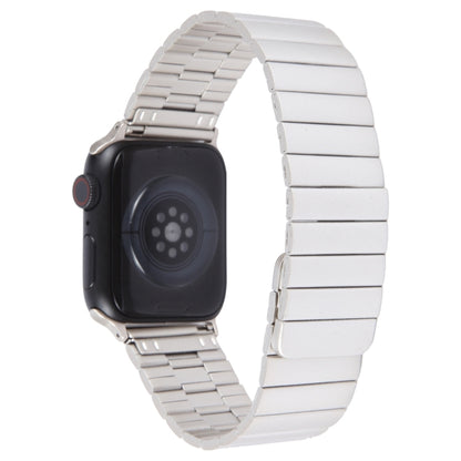 For Apple Watch Series 9 45mm Bamboo Stainless Steel Magnetic Watch Band(Starlight) by bashfashion