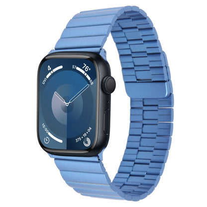 For Apple Watch Series 9 41mm Bamboo Stainless Steel Magnetic Watch Band(Blue) by bashfashion