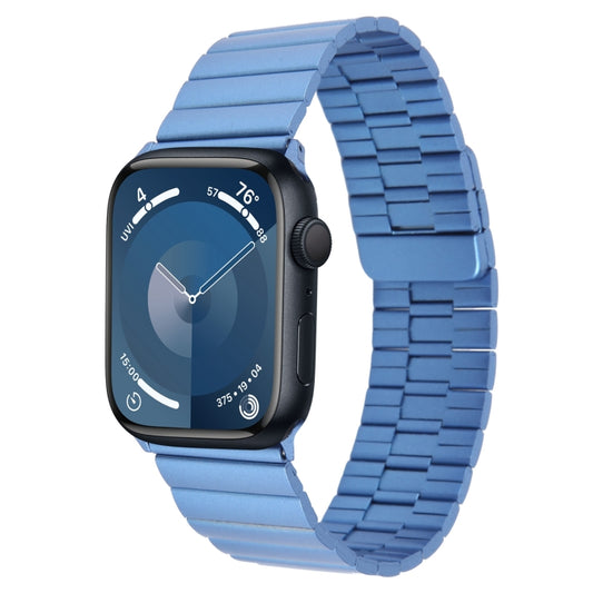 For Apple Watch Series 9 41mm Bamboo Stainless Steel Magnetic Watch Band(Blue) by bashfashion