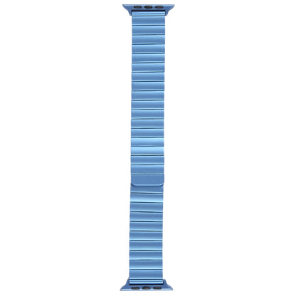 For Apple Watch Series 9 41mm Bamboo Stainless Steel Magnetic Watch Band(Blue) by bashfashion