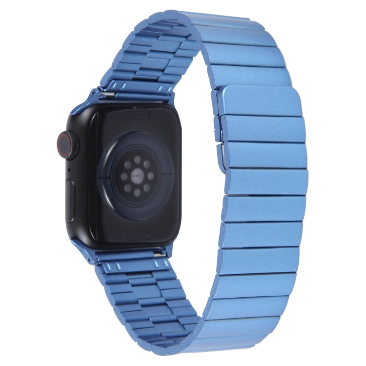 For Apple Watch Series 9 41mm Bamboo Stainless Steel Magnetic Watch Band(Blue) by bashfashion