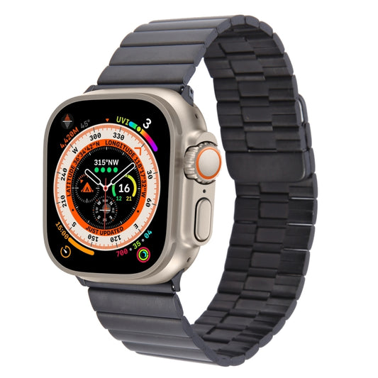 For Apple Watch Ultra 49mm Bamboo Stainless Steel Magnetic Watch Band(Black) by bashfashion