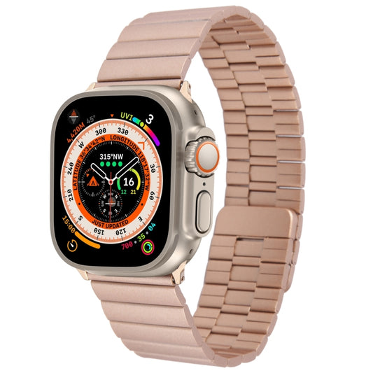 For Apple Watch Ultra 49mm Bamboo Stainless Steel Magnetic Watch Band(Rose Gold) by bashfashion