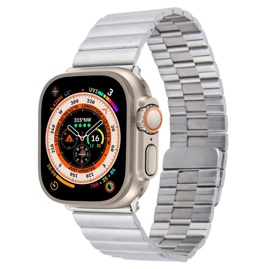 For Apple Watch Ultra 49mm Bamboo Stainless Steel Magnetic Watch Band(Sliver) by bashfashion