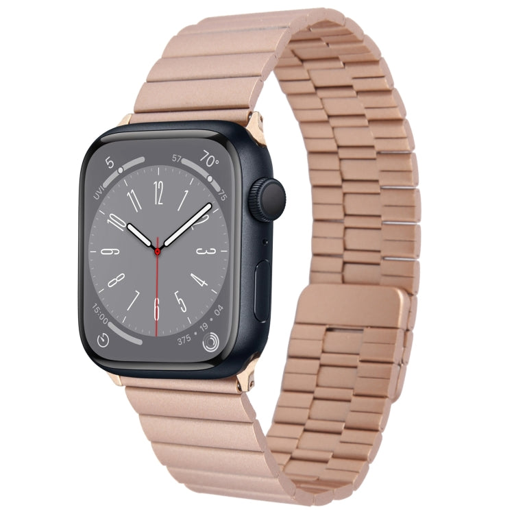 For Apple Watch Series 8 41mm Bamboo Stainless Steel Magnetic Watch Band(Rose Gold) by bashfashion