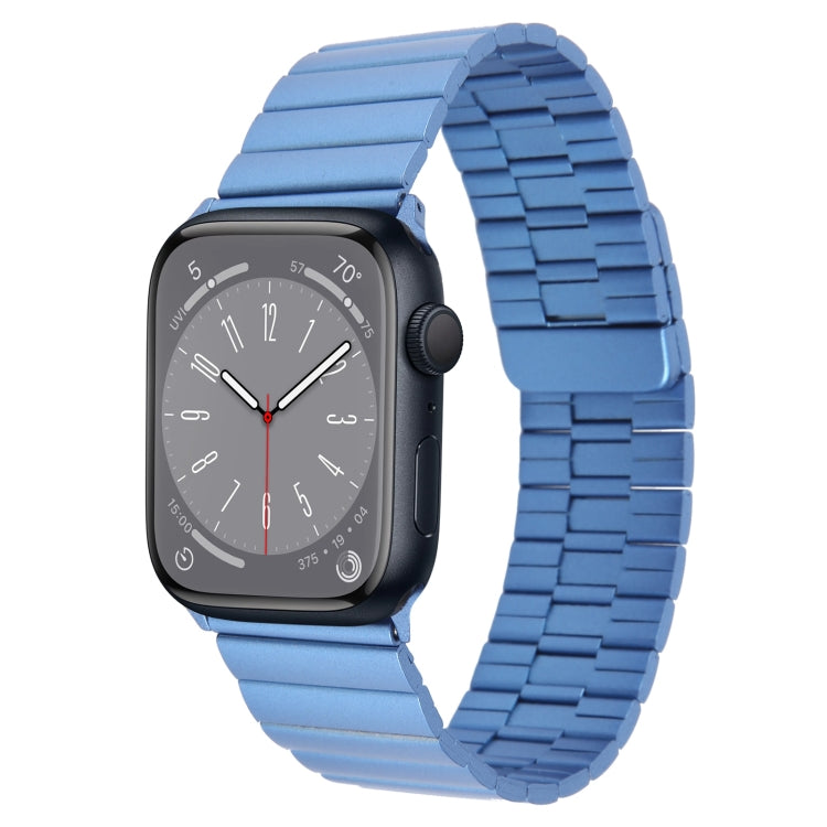 For Apple Watch Series 8 41mm Bamboo Stainless Steel Magnetic Watch Band(Blue) by bashfashion