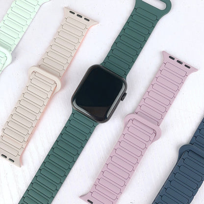 For Apple Watch Ultra 2 49mm I-Shaped Magnetic Silicone Watch Band(Mint White) by bashfashion