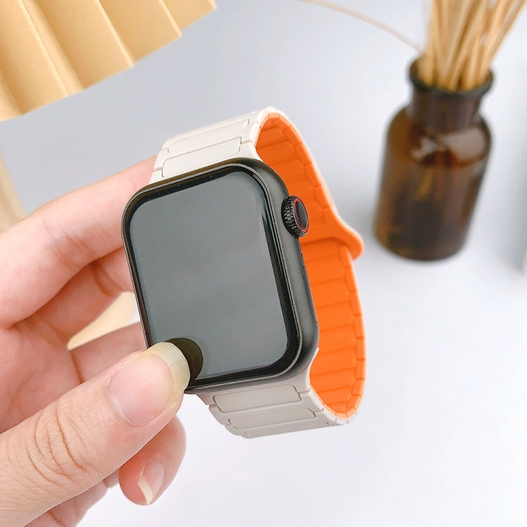 For Apple Watch Ultra 49mm I-Shaped Magnetic Silicone Watch Band(Black Gray) by bashfashion