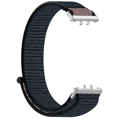 For Samsung Galaxy Fit 3 Nylon Loop Hook and Loop Fastener Watch Band(Official Black) by bashfashion