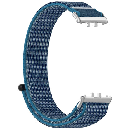For Samsung Galaxy Fit 3 Nylon Loop Hook and Loop Fastener Watch Band(Ocean Blue) by bashfashion