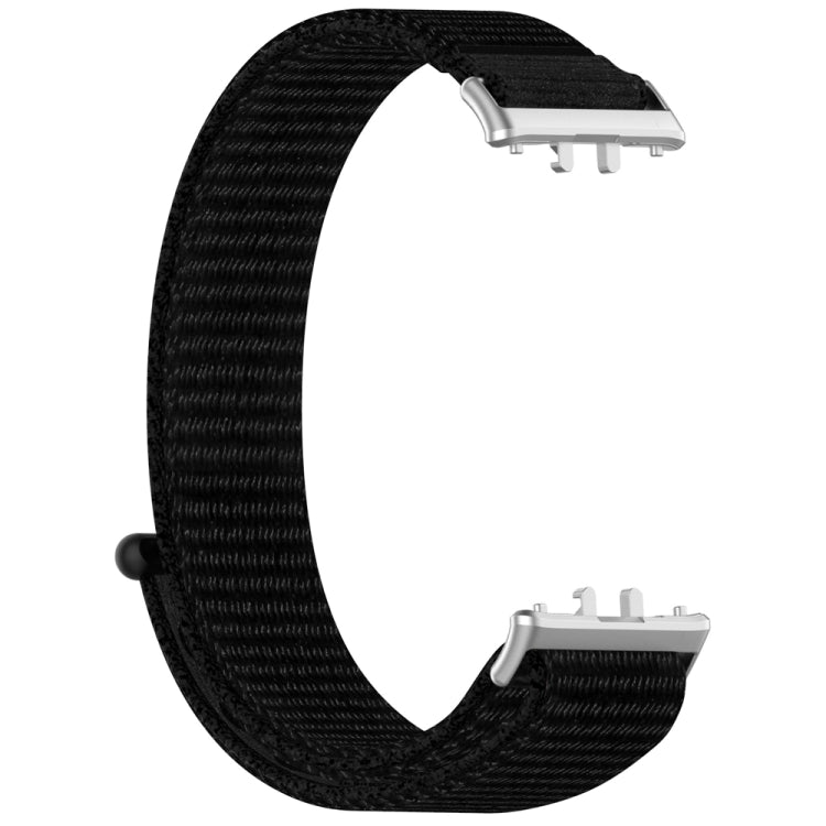 For Samsung Galaxy Fit 3 Nylon Loop Hook and Loop Fastener Watch Band(Black) by bashfashion