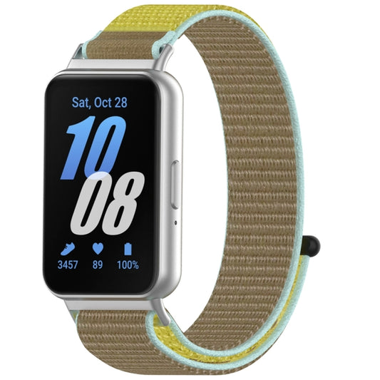 For Samsung Galaxy Fit 3 Nylon Loop Hook and Loop Fastener Watch Band(Camel) by bashfashion