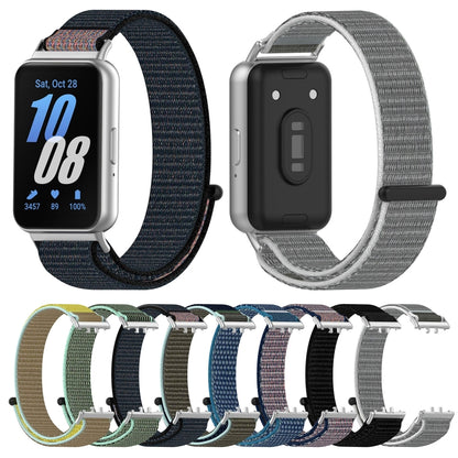 For Samsung Galaxy Fit 3 Nylon Loop Hook and Loop Fastener Watch Band(Midnight Blue) by bashfashion
