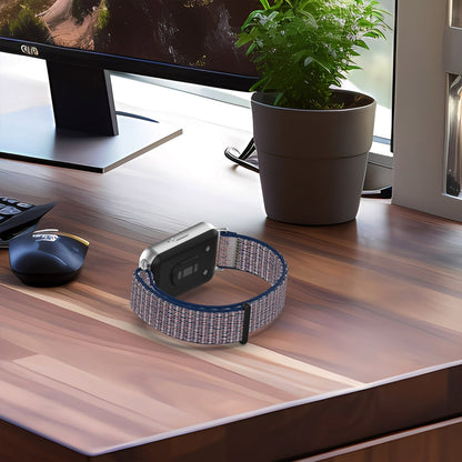 For Samsung Galaxy Fit 3 Nylon Loop Hook and Loop Fastener Watch Band(Seashell) by bashfashion