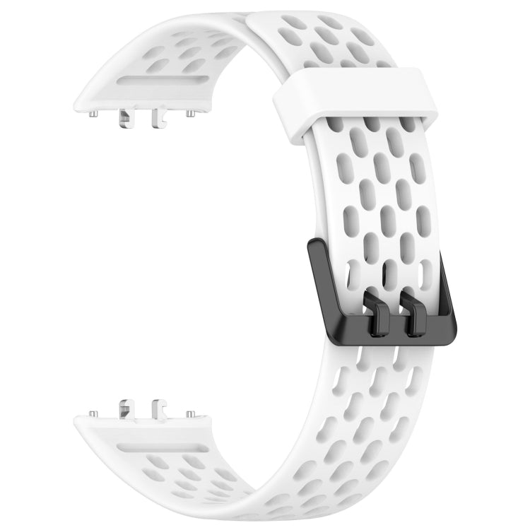 For Samsung Galaxy Fit 3 Hole Style Dual Buckle Silicone Watch Band(White) by bashfashion
