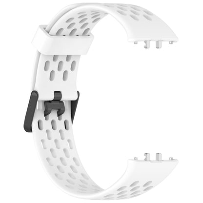For Samsung Galaxy Fit 3 Hole Style Dual Buckle Silicone Watch Band(White) by bashfashion