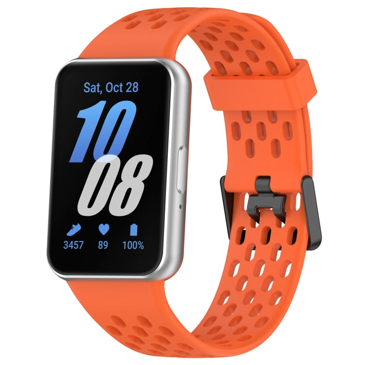 For Samsung Galaxy Fit 3 Hole Style Dual Buckle Silicone Watch Band(Orange) by bashfashion