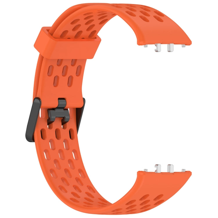 For Samsung Galaxy Fit 3 Hole Style Dual Buckle Silicone Watch Band(Orange) by bashfashion