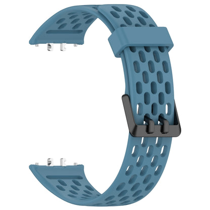 For Samsung Galaxy Fit 3 Hole Style Dual Buckle Silicone Watch Band(Blue) by bashfashion