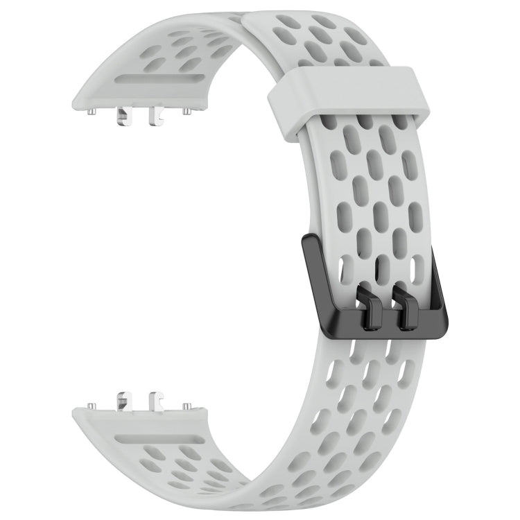 For Samsung Galaxy Fit 3 Hole Style Dual Buckle Silicone Watch Band(Light Grey) by bashfashion