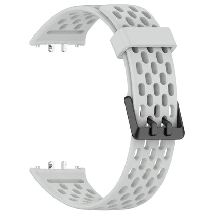 For Samsung Galaxy Fit 3 Hole Style Dual Buckle Silicone Watch Band(Light Grey) by bashfashion