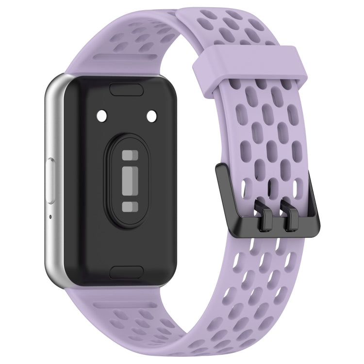 For Samsung Galaxy Fit 3 Hole Style Dual Buckle Silicone Watch Band(Purple) by bashfashion