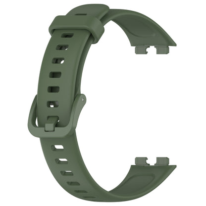 For Huawei Band 10 / 9 / 8 Solid Color Colorful Buckle Silicone Watch Band(Dark Green) by bashfashion