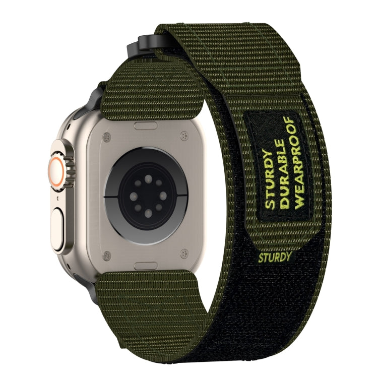 For Apple Watch SE 2023 44mm Nylon Hook And Loop Fastener Watch Band(Army Green) by bashfashion