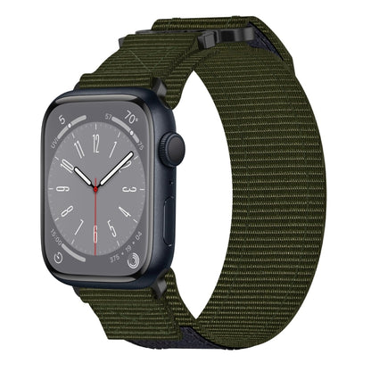 For Apple Watch Series 8 41mm Nylon Hook And Loop Fastener Watch Band(Army Green) by bashfashion