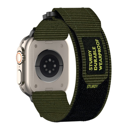 For Apple Watch SE 2022 40mm Nylon Hook And Loop Fastener Watch Band(Army Green) by bashfashion