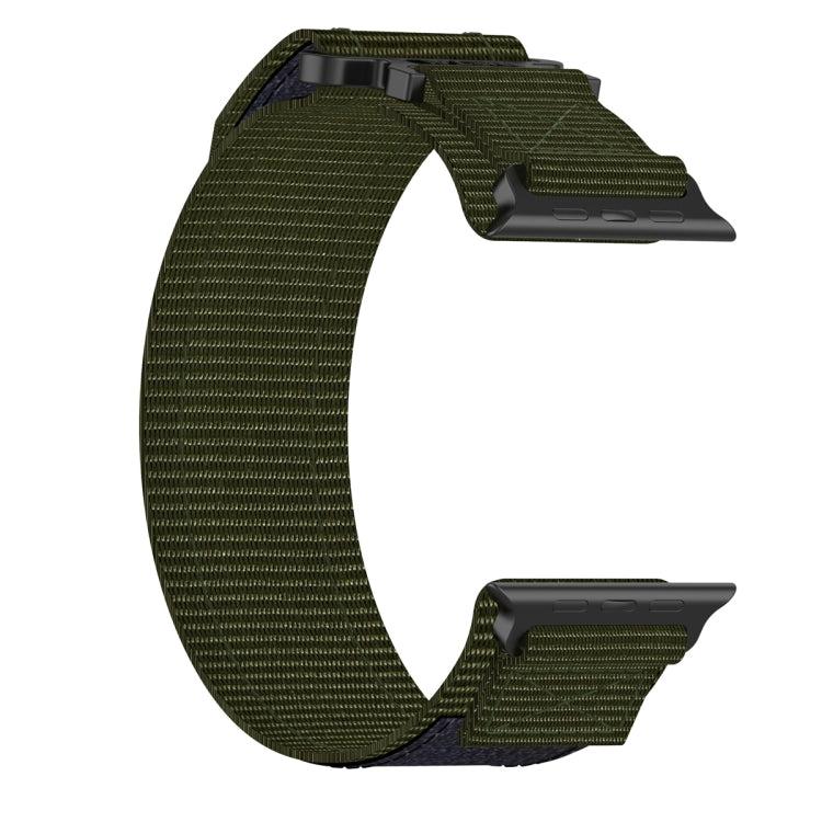 For Apple Watch SE 2022 40mm Nylon Hook And Loop Fastener Watch Band(Army Green) by bashfashion