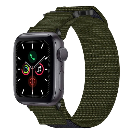 For Apple Watch Series 5 40mm Nylon Hook And Loop Fastener Watch Band(Army Green) by bashfashion