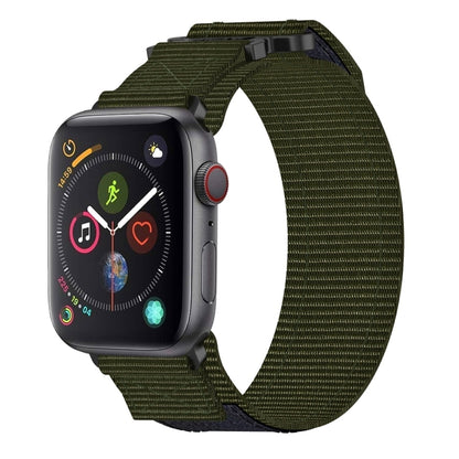 For Apple Watch Series 4 44mm Nylon Hook And Loop Fastener Watch Band(Army Green) by bashfashion