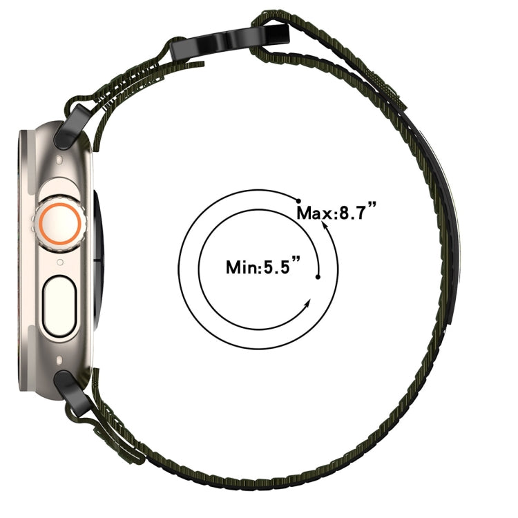 For Apple Watch Series 4 44mm Nylon Hook And Loop Fastener Watch Band(Army Green) by bashfashion
