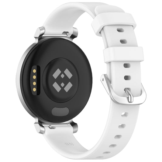 For Garmin Lily 2 14mm Silver Buckle Silicone Watch Band Wristband(White) by bashfashion