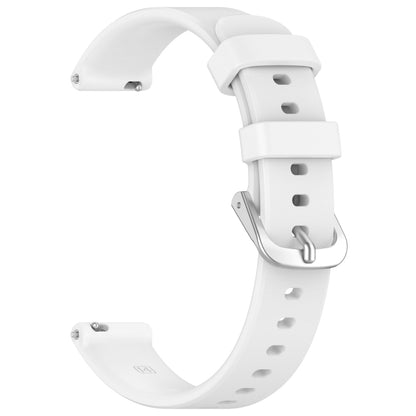For Garmin Lily 2 14mm Silver Buckle Silicone Watch Band Wristband(White) by bashfashion