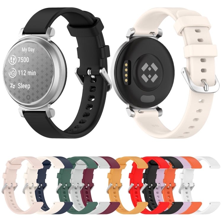 For Garmin Lily 2 14mm Silver Buckle Silicone Watch Band Wristband(White) by bashfashion