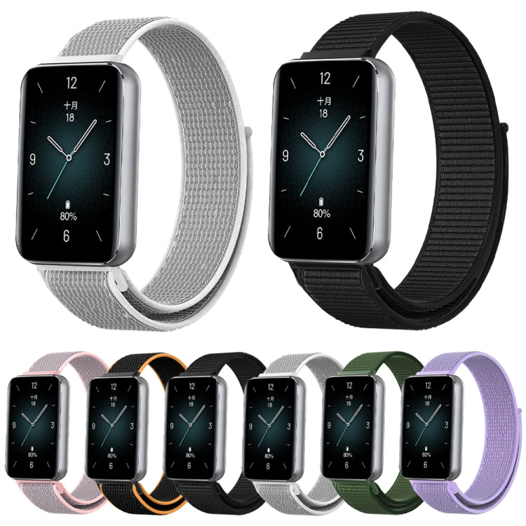 For Honor Band 9 Woven Nylon Loop Watch Band(Pinkish) by bashfashion