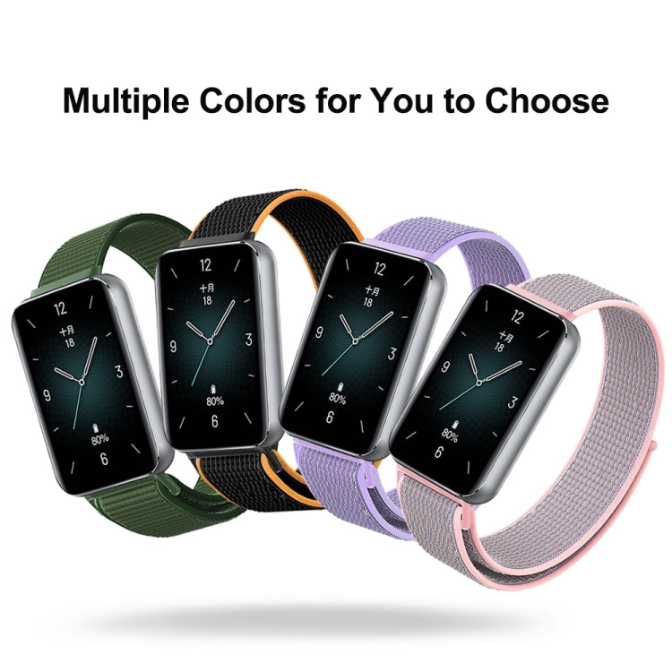 For Honor Band 9 Woven Nylon Loop Watch Band(Pinkish) by bashfashion