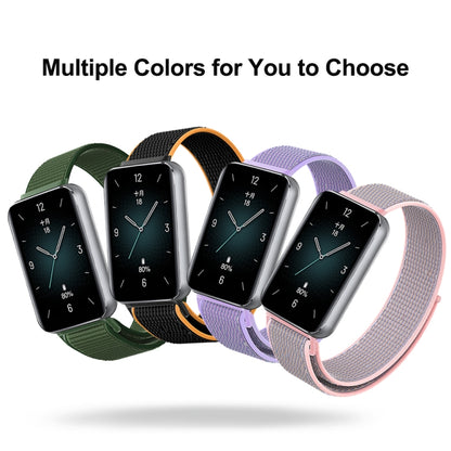 For Honor Band 9 Woven Nylon Loop Watch Band(Pinkish) by bashfashion