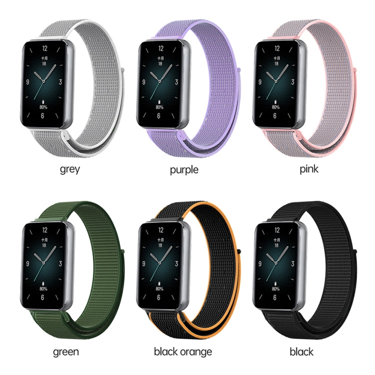 For Honor Band 9 Woven Nylon Loop Watch Band(Pinkish) by bashfashion