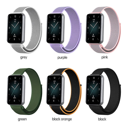 For Honor Band 9 Woven Nylon Loop Watch Band(Pinkish) by bashfashion