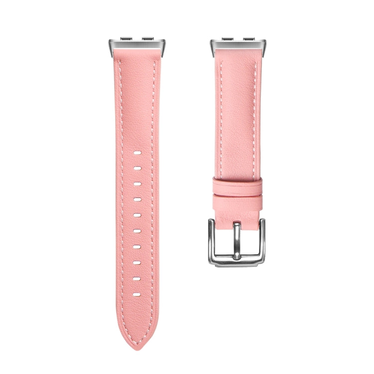 For Honor Band 9 Genuine Leather Watch Band(Pink) by bashfashion