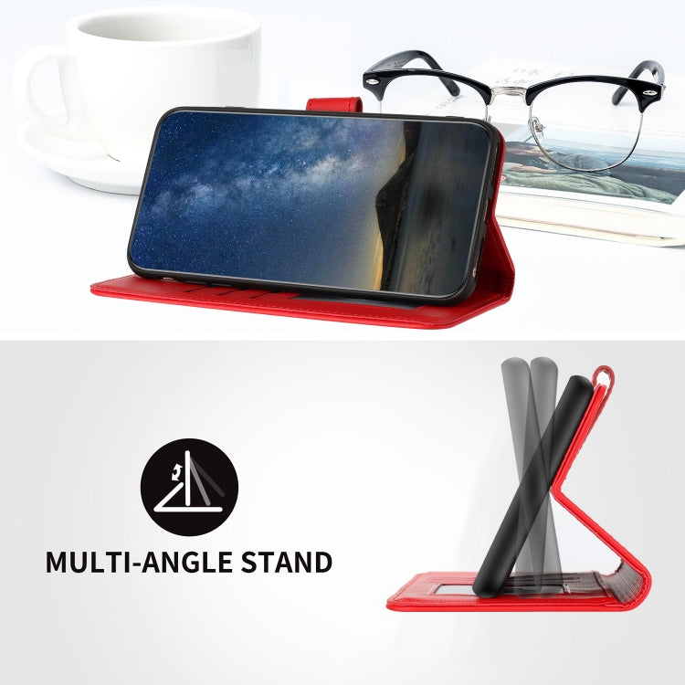 For iPhone 16e Datura Flower Embossed Flip Leather Phone Case(Red) by bashfashion